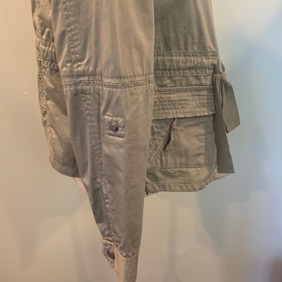 LOFT Lightweight Light Army Green Cotton Utility Jacket Women’s XS Extra Small - Picture 4 of 9